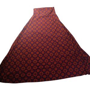 LuLaRoe Maxi Skirt Geometric‎ Print Stretch Knit Women's XS NWT Retro Boho Chic